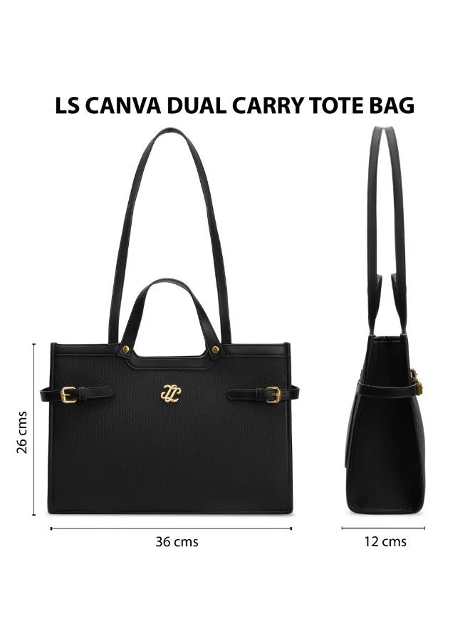 Lavie  Signature Canva Dual Carry (Black) for Women | Best Price UAE